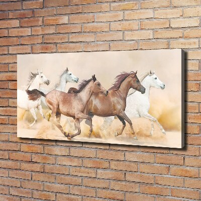 Canvas wall art Horses at gallop