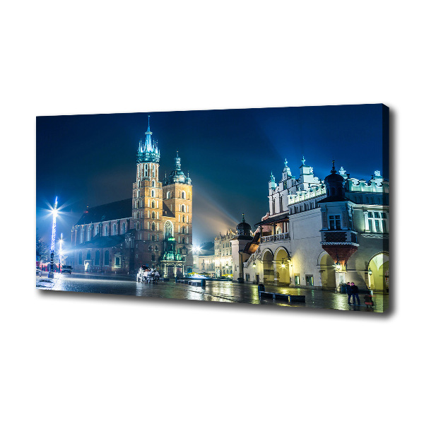 Canvas wall art Krakow at night