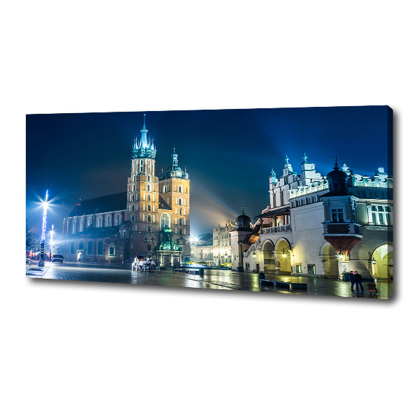 Canvas wall art Krakow at night