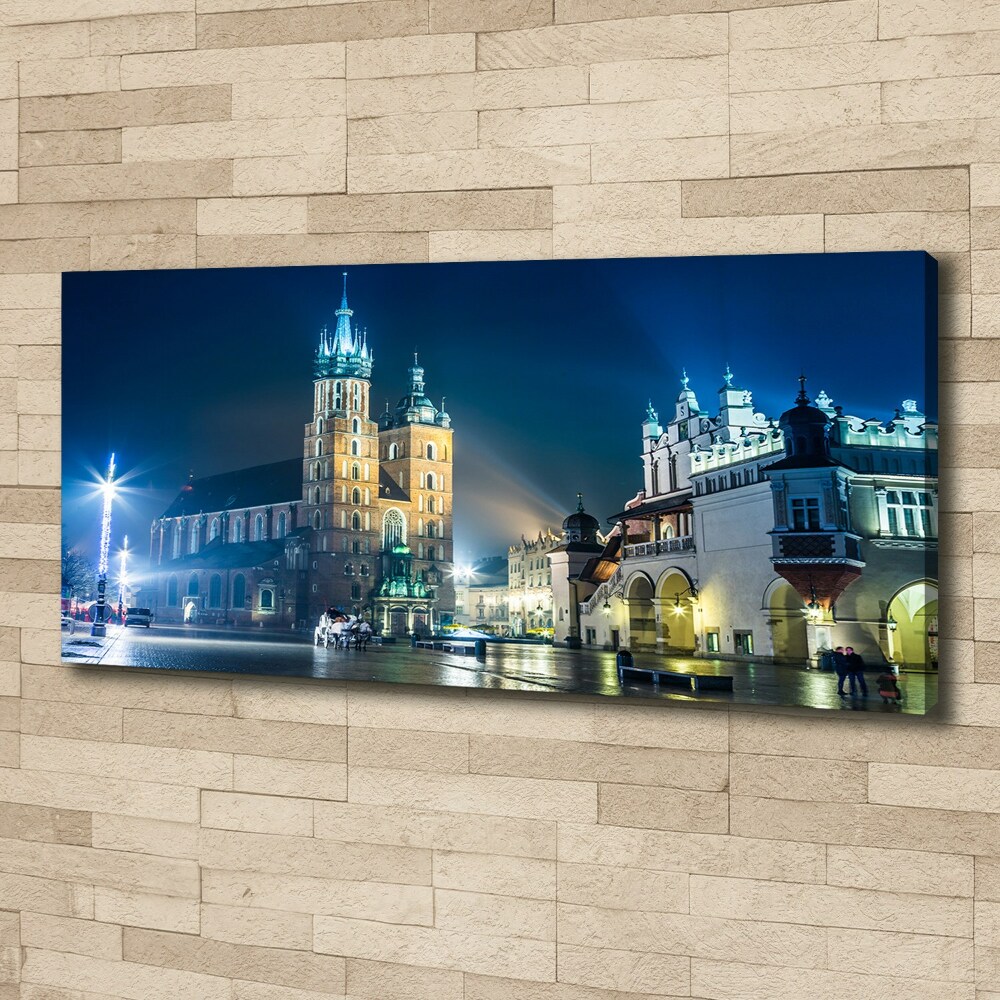 Canvas wall art Krakow at night