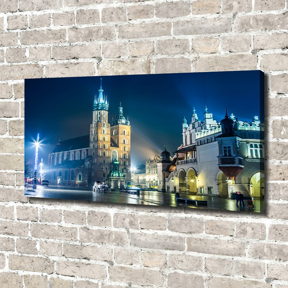 Canvas wall art Krakow at night