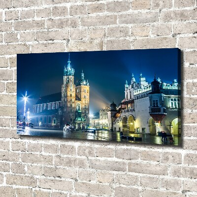 Canvas wall art Krakow at night