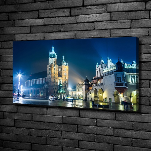 Canvas wall art Krakow at night