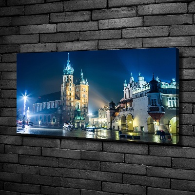 Canvas wall art Krakow at night