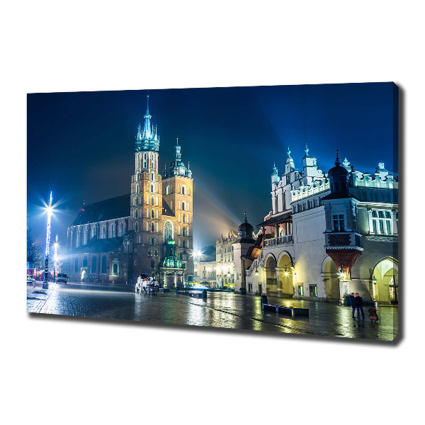 Canvas wall art Krakow at night