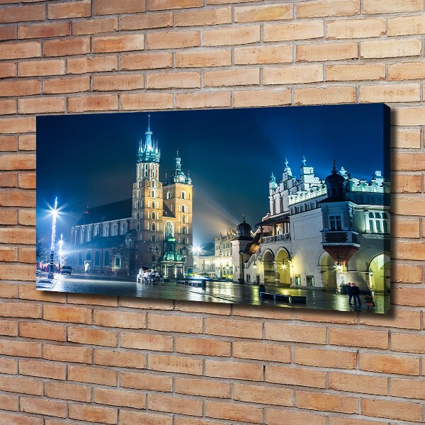 Canvas wall art Krakow at night