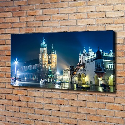 Canvas wall art Krakow at night