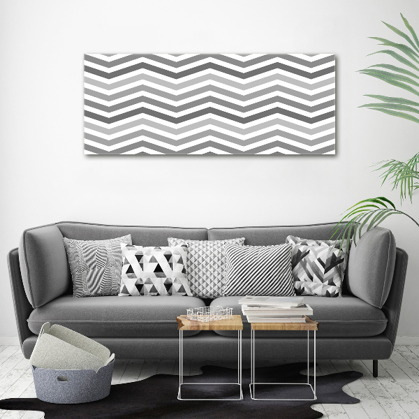 Canvas wall art Gray zigzags