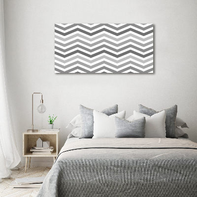 Canvas wall art Gray zigzags