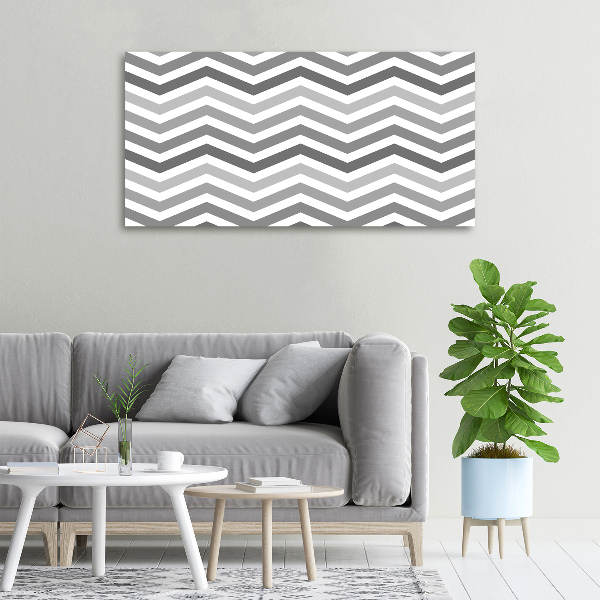 Canvas wall art Gray zigzags