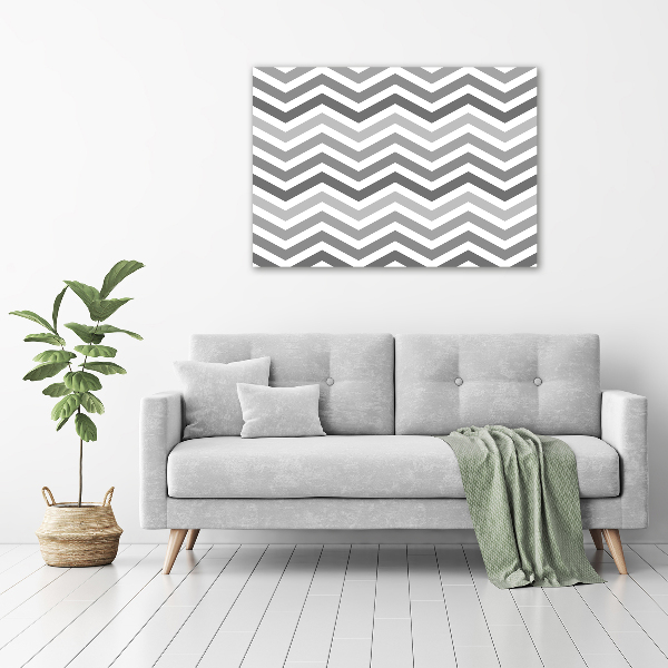 Canvas wall art Gray zigzags