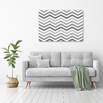 Canvas wall art Gray zigzags