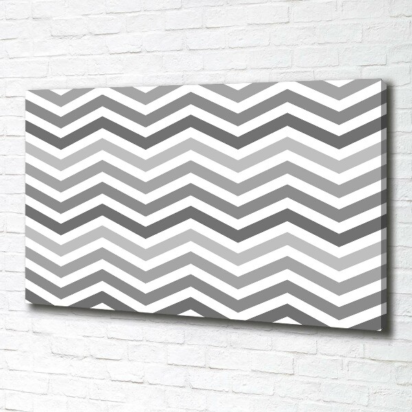 Canvas wall art Gray zigzags