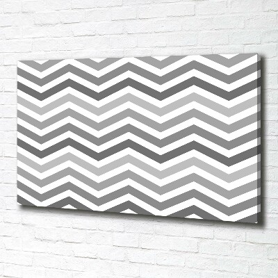 Canvas wall art Gray zigzags