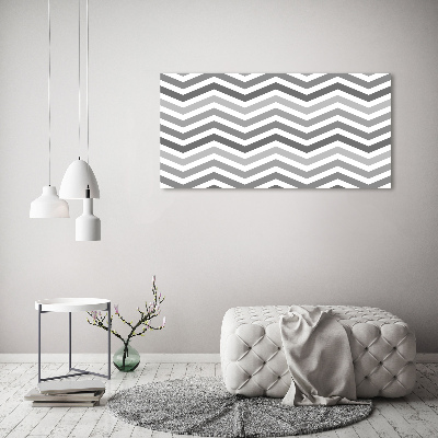 Canvas wall art Gray zigzags