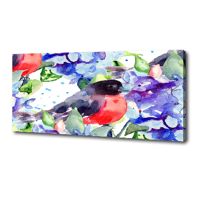 Canvas wall art Bird and flowers