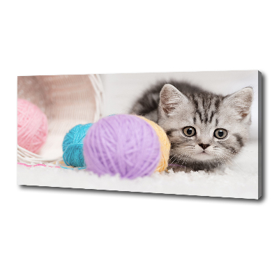 Canvas wall art Cat with skeins