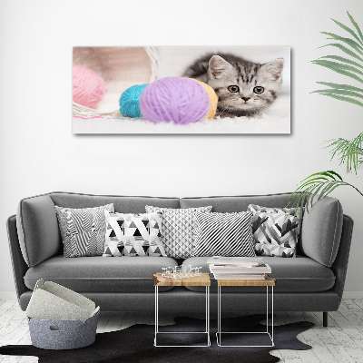 Canvas wall art Cat with skeins