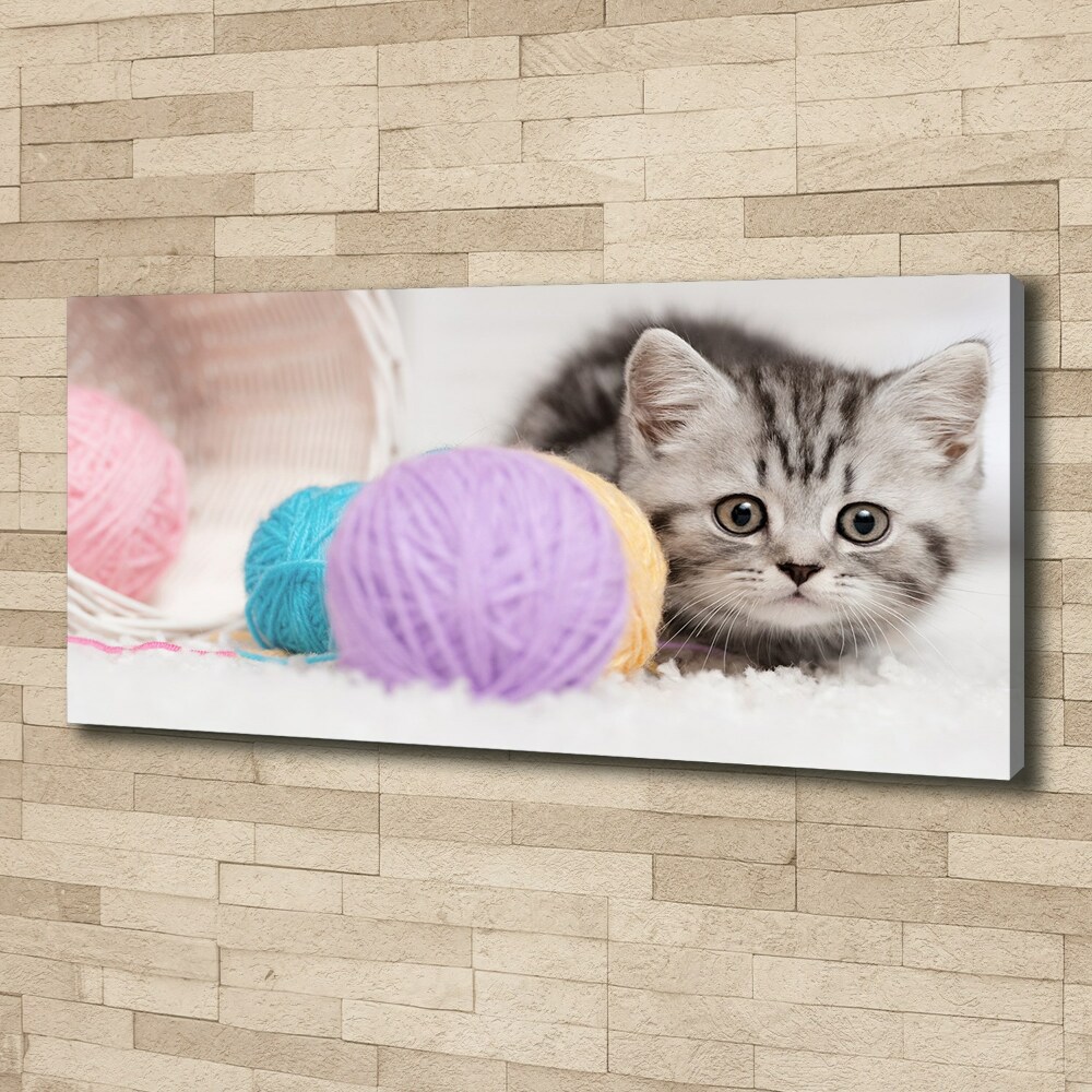 Canvas wall art Cat with skeins