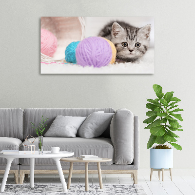 Canvas wall art Cat with skeins