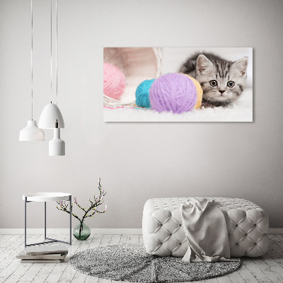 Canvas wall art Cat with skeins