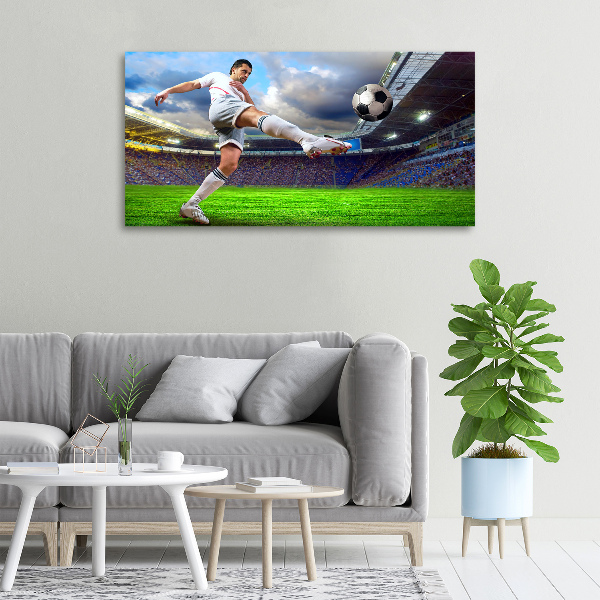 Canvas wall art Footballer at the stadium