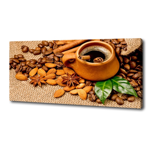 Canvas wall art Coffee beans and mug