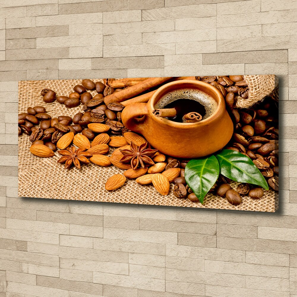 Canvas wall art Coffee beans and mug