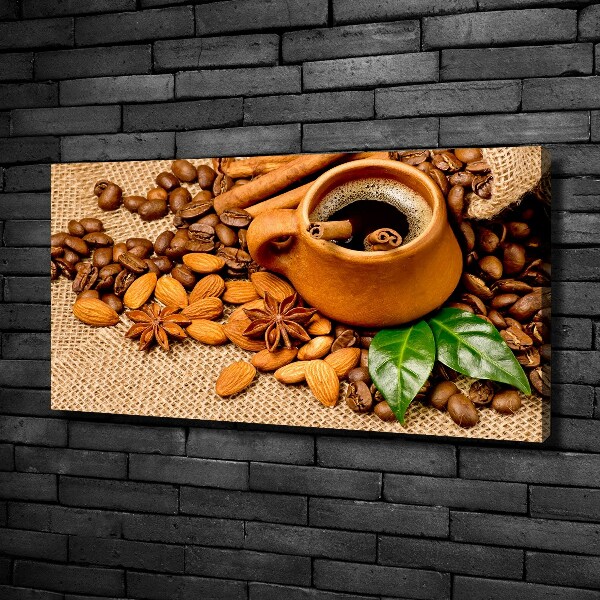 Canvas wall art Coffee beans and mug