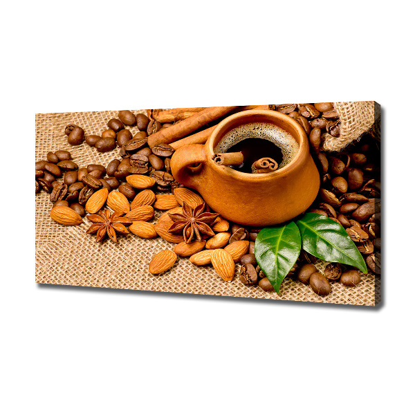 Canvas wall art Coffee beans and mug