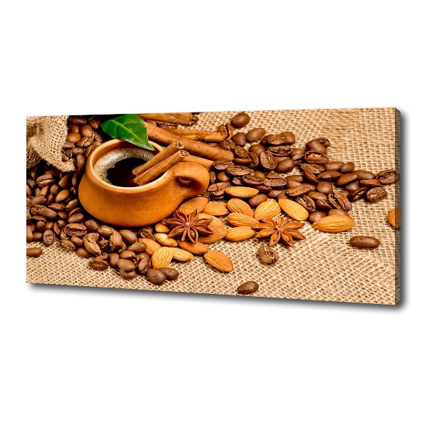 Canvas wall art Coffee beans and mug