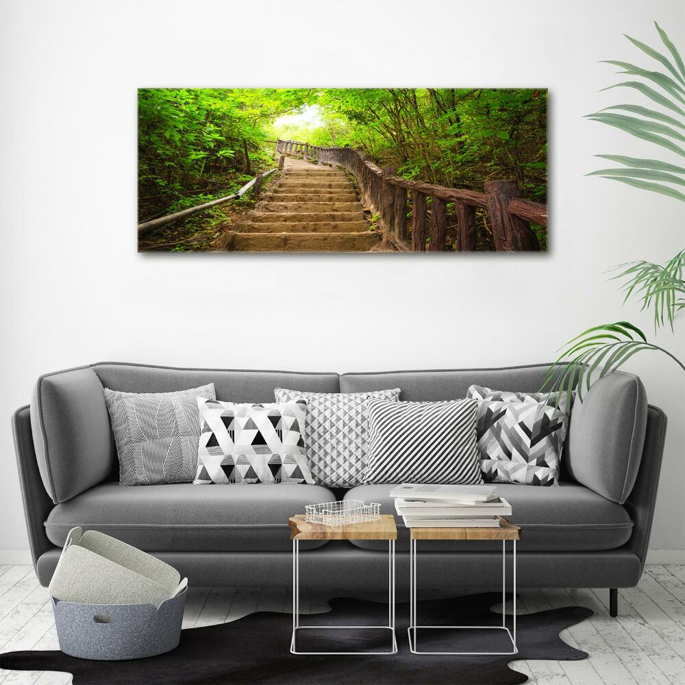 Canvas wall art Stairs in the forest