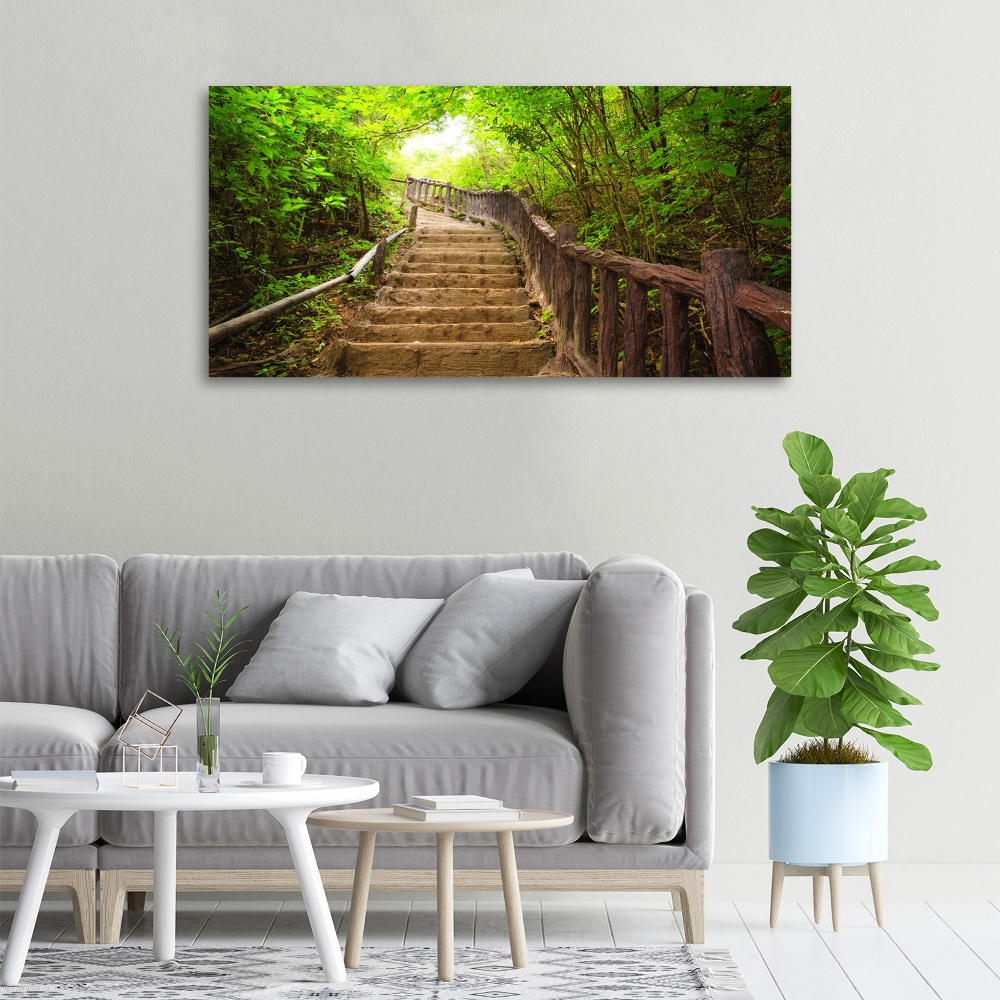 Canvas wall art Stairs in the forest