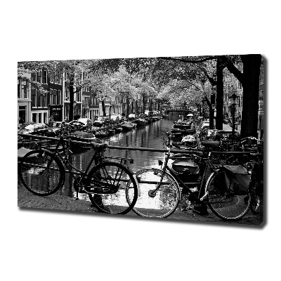 Canvas wall art Amsterdam bikes