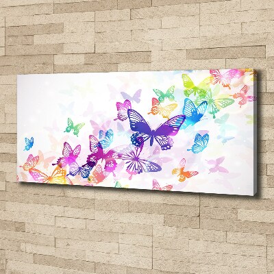 Large canvas wall art Colorful butterflies