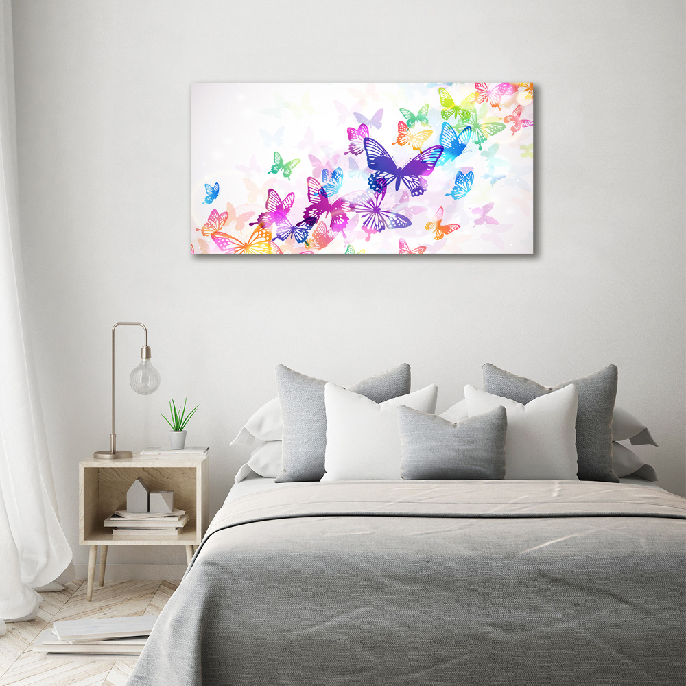 Large canvas wall art Colorful butterflies