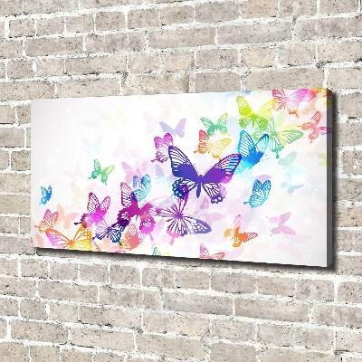 Large canvas wall art Colorful butterflies