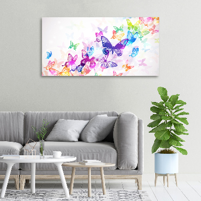 Large canvas wall art Colorful butterflies