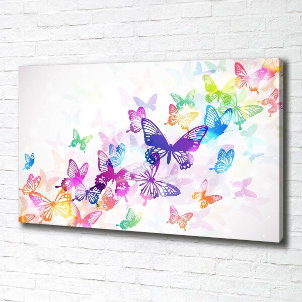 Large canvas wall art Colorful butterflies