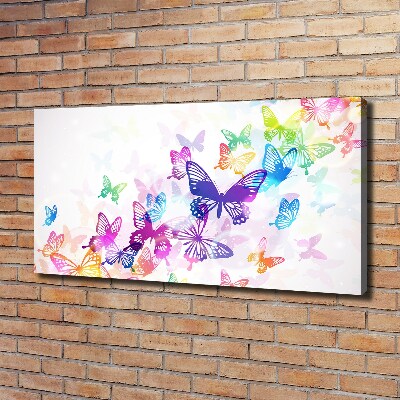 Large canvas wall art Colorful butterflies