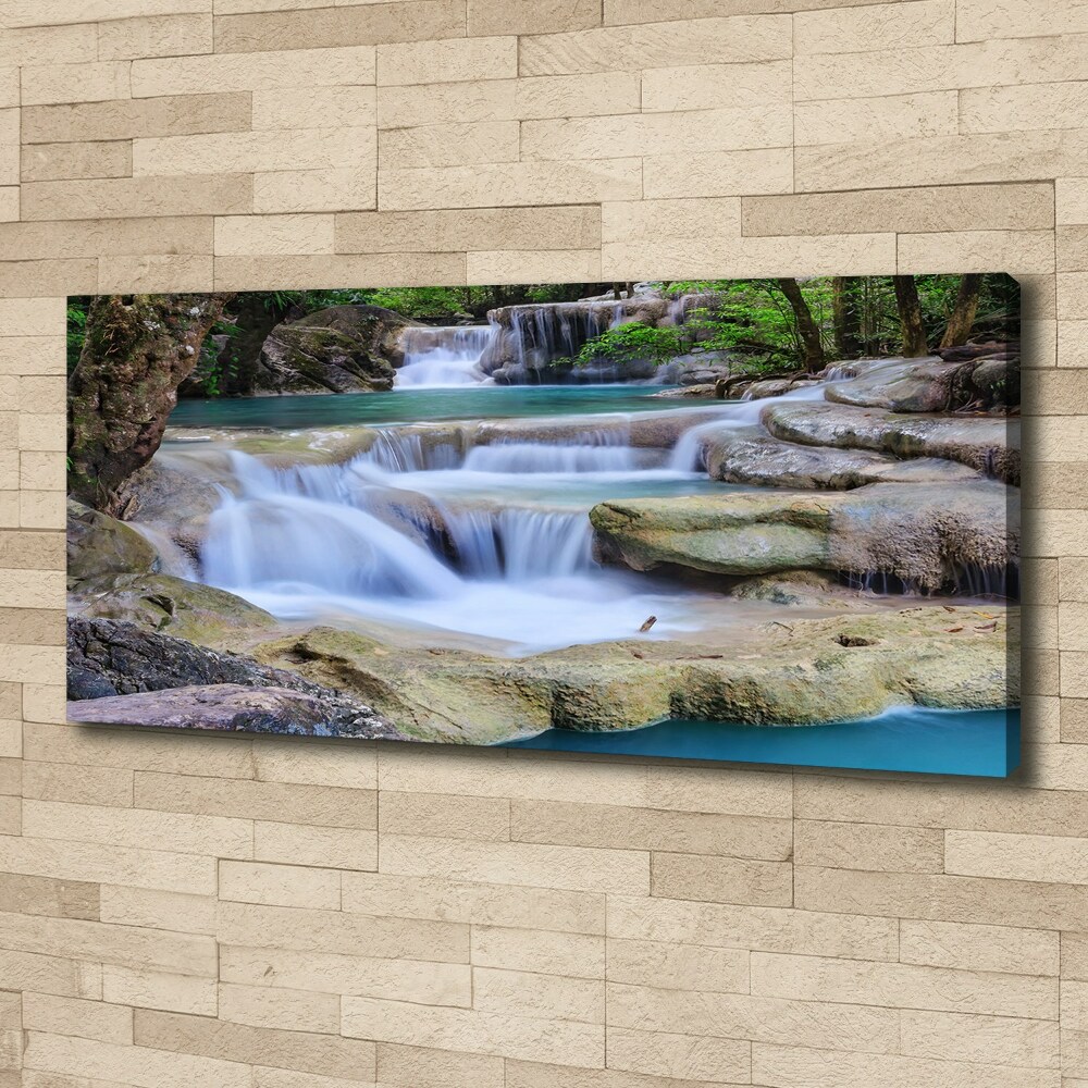 Canvas wall art Cascade in the forest