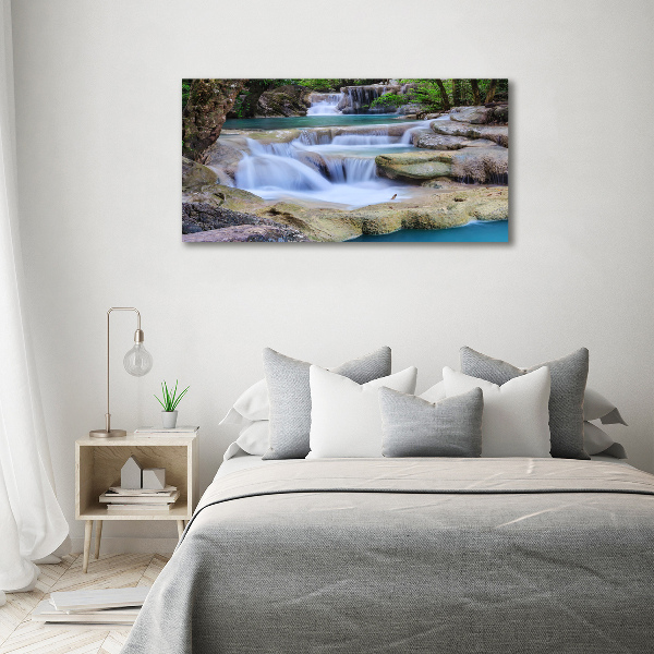 Canvas wall art Cascade in the forest