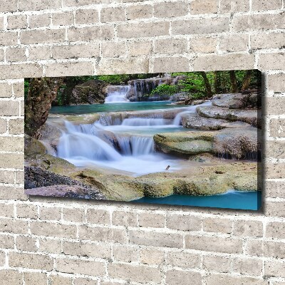 Canvas wall art Cascade in the forest