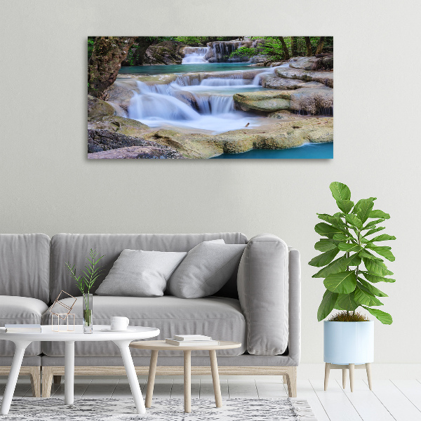 Canvas wall art Cascade in the forest