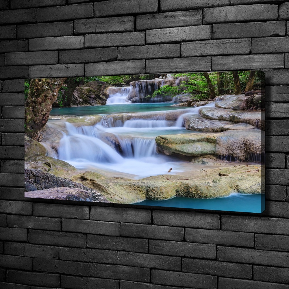 Canvas wall art Cascade in the forest