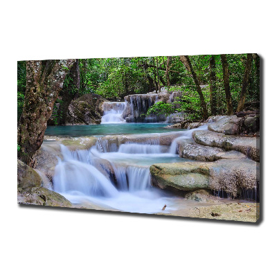 Canvas wall art Cascade in the forest