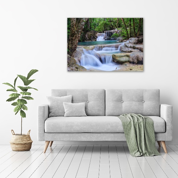 Canvas wall art Cascade in the forest