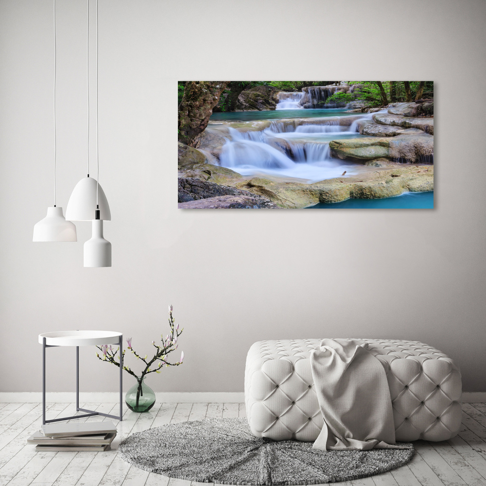 Canvas wall art Cascade in the forest