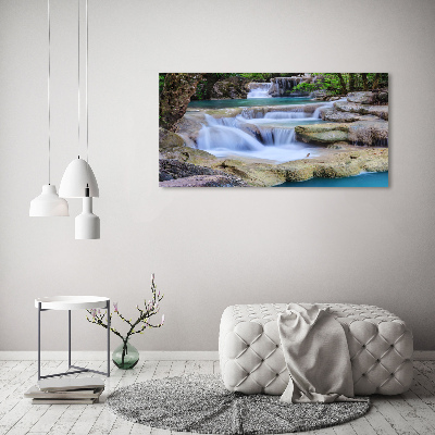 Canvas wall art Cascade in the forest