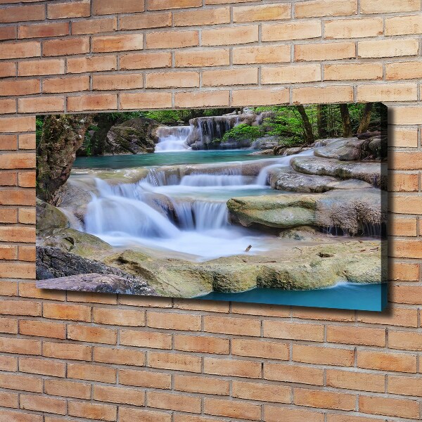 Canvas wall art Cascade in the forest